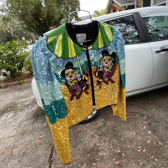 1990s Disney / Mickey Mouse platinum Jeanette Kastenberg bolero jacket - Picture 2 of 6